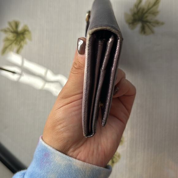 Prada Saffiano leather metallic purple wallet with COA and box - Picture 10 of 14